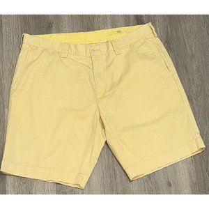 Polo Ralph Lauren Pima/Cotton Blend Flat Front Lt. Yellow Shorts Men 36, 9” Ins.
